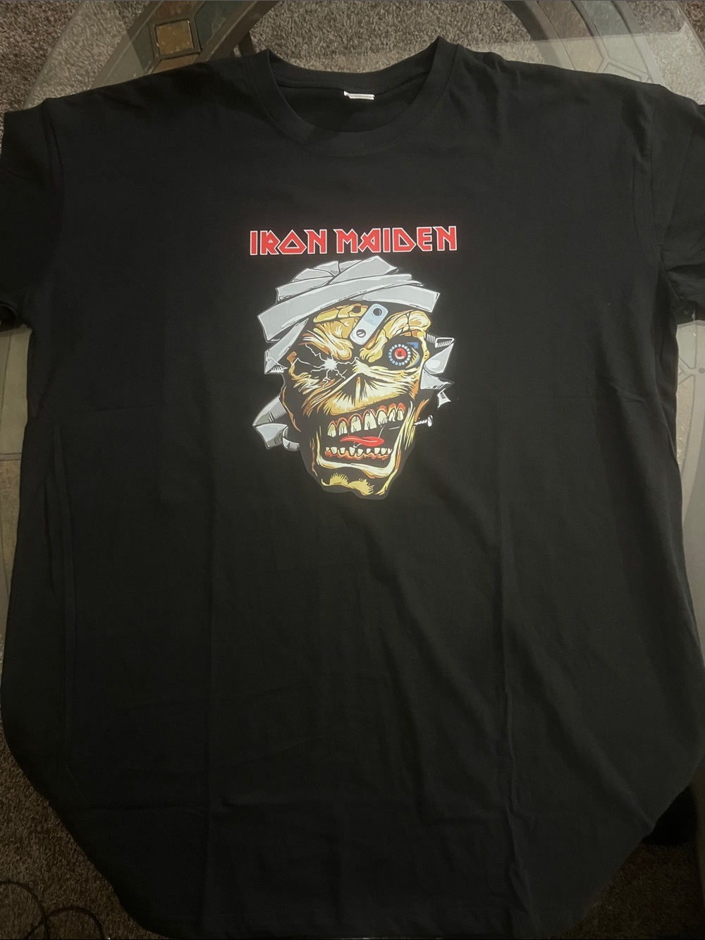 Black Graphic Band T-Shirt - Yellow & Red Skull Design - Picture 2 of 3